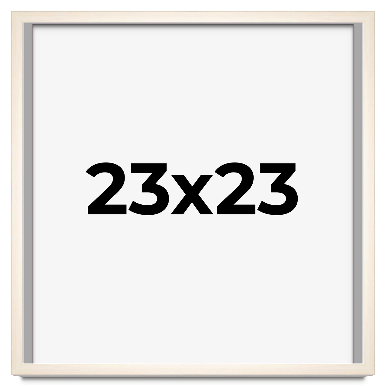 Square Minimalist White Picture Frame - UV Acrylic, Foam Board Backing, Hanging Hardware